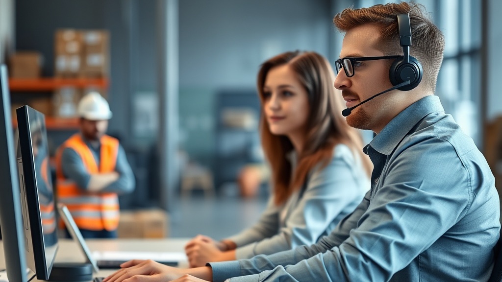 Consulente di supporto con cuffie assiste una collega dopo l&rsquo;avvio
